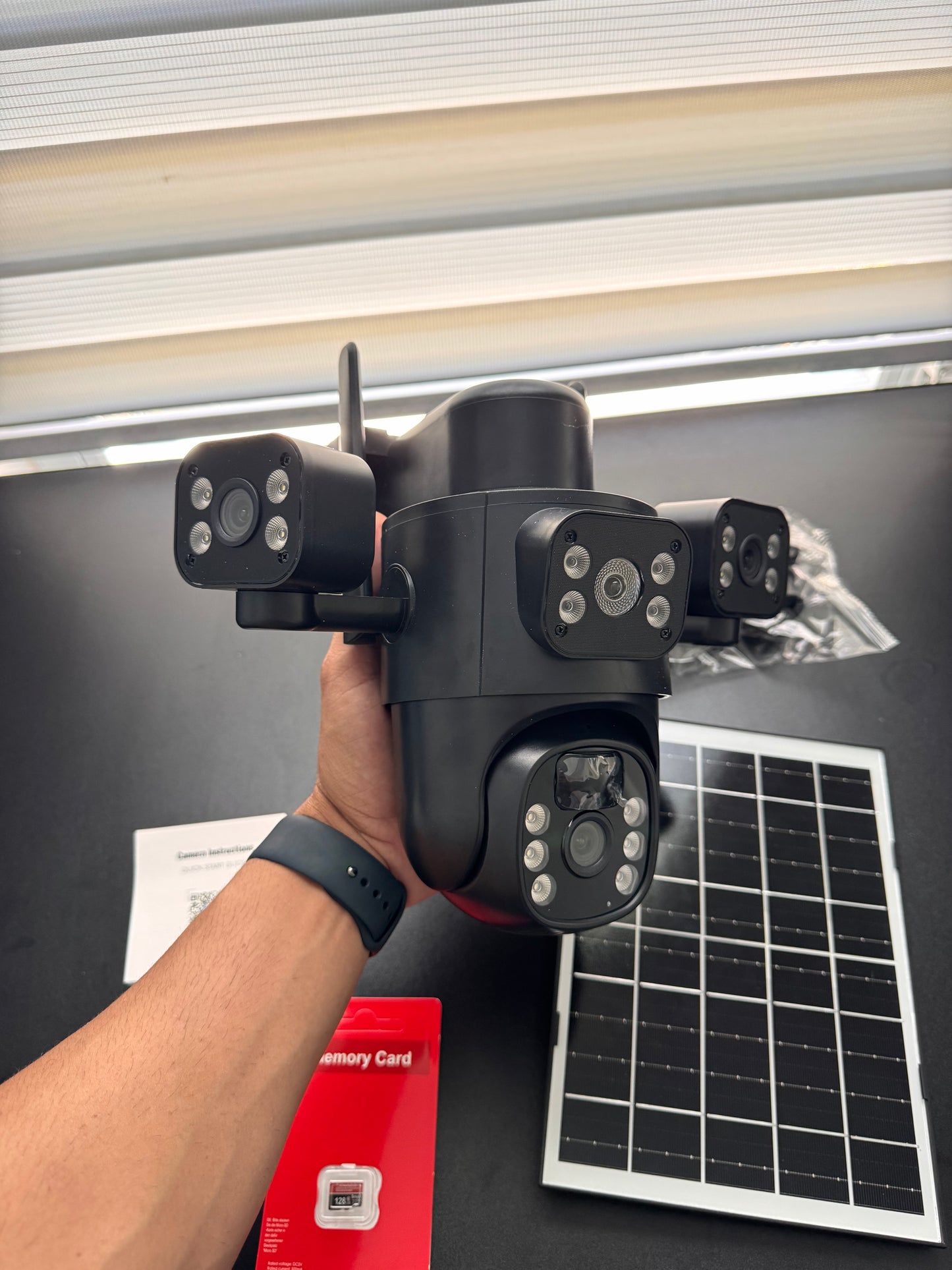 Camara Solar 3 lentes + Sd Card 128Gb