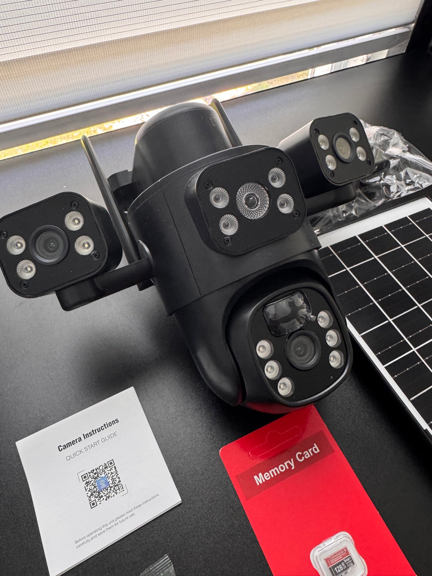 Camara Solar 3 lentes + Sd Card 128Gb