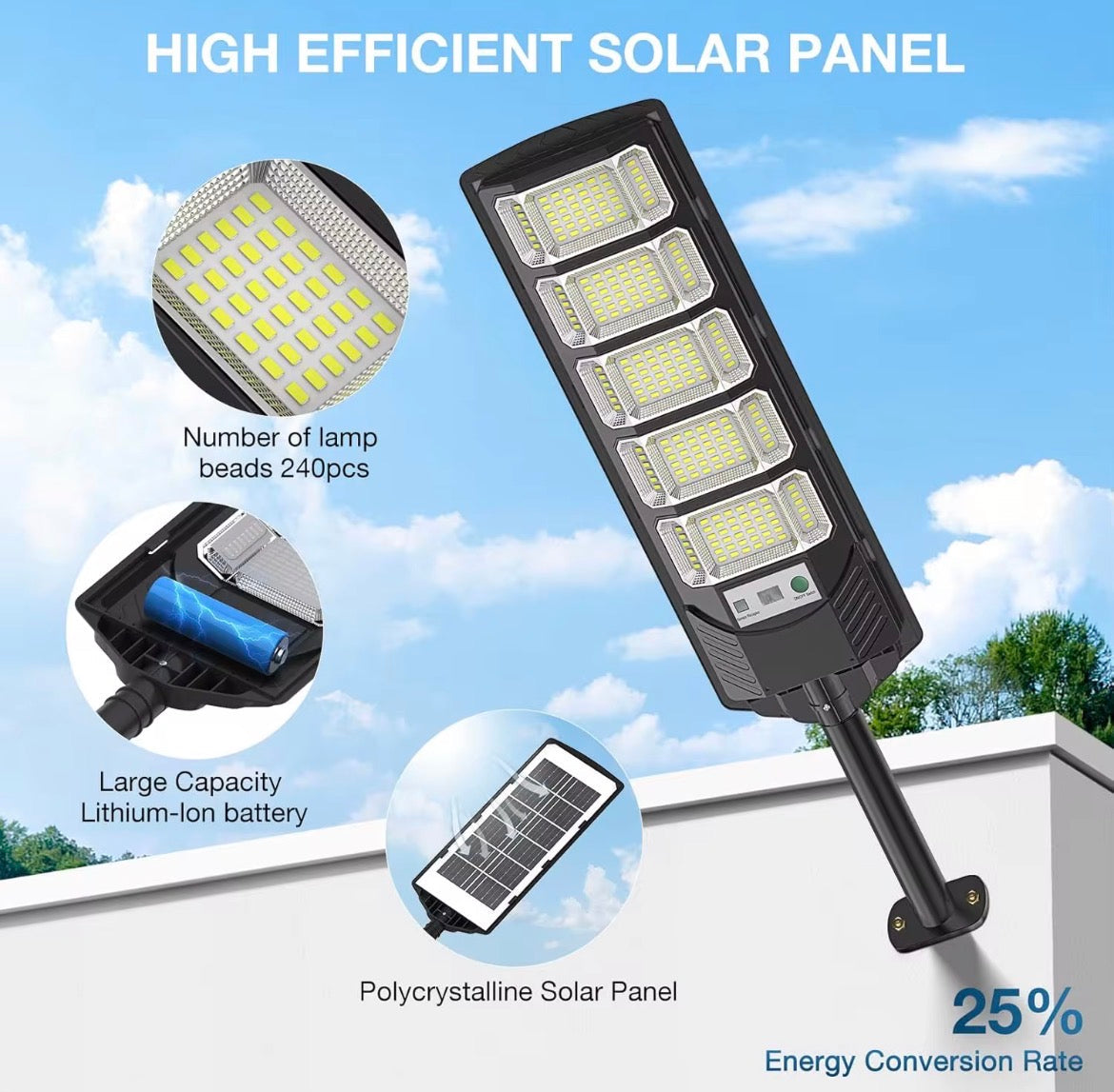(Pre- Orden) Foco Solar 500W -5,000 Lumenes (240LED)
