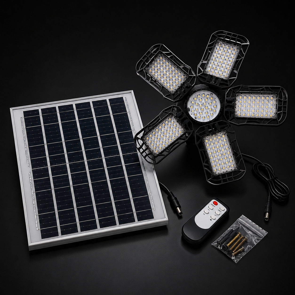 Foco Interior 150W & Placa solar 12W