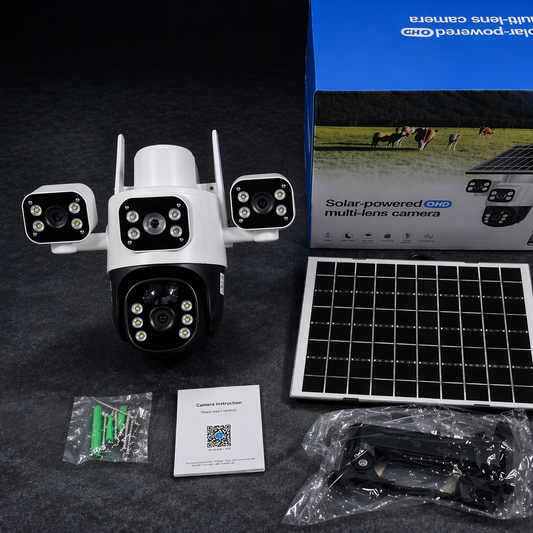Camara Solar 3 lentes + Sd Card 128Gb